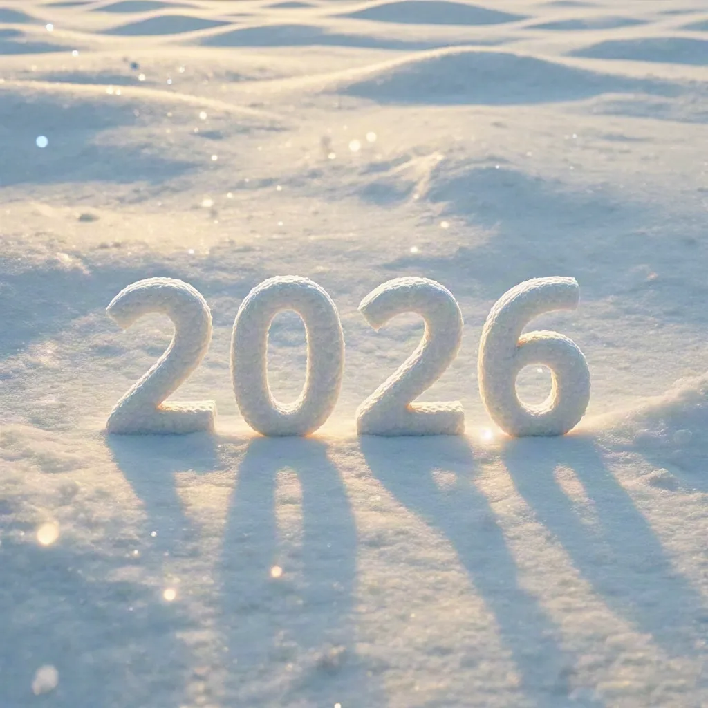 2026 in snow — winter holiday concept