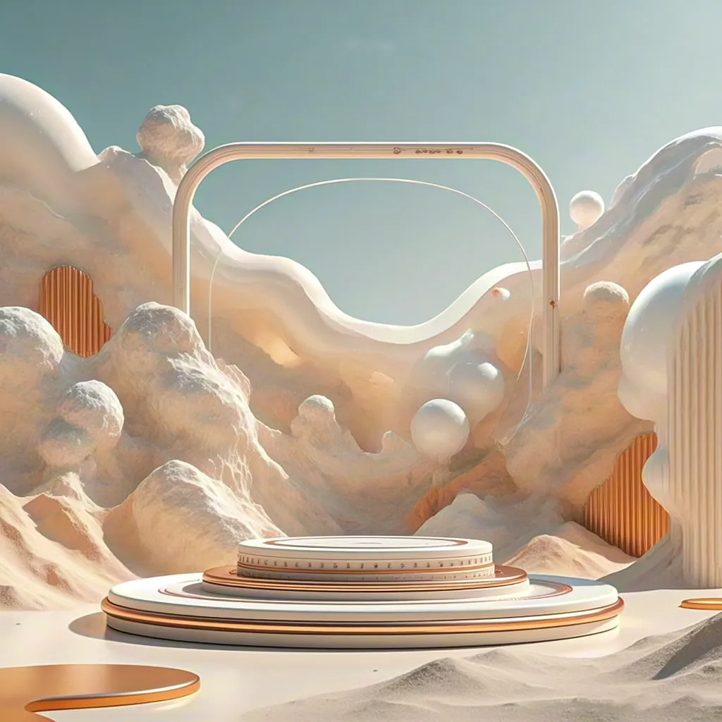 3D pastel portal scene