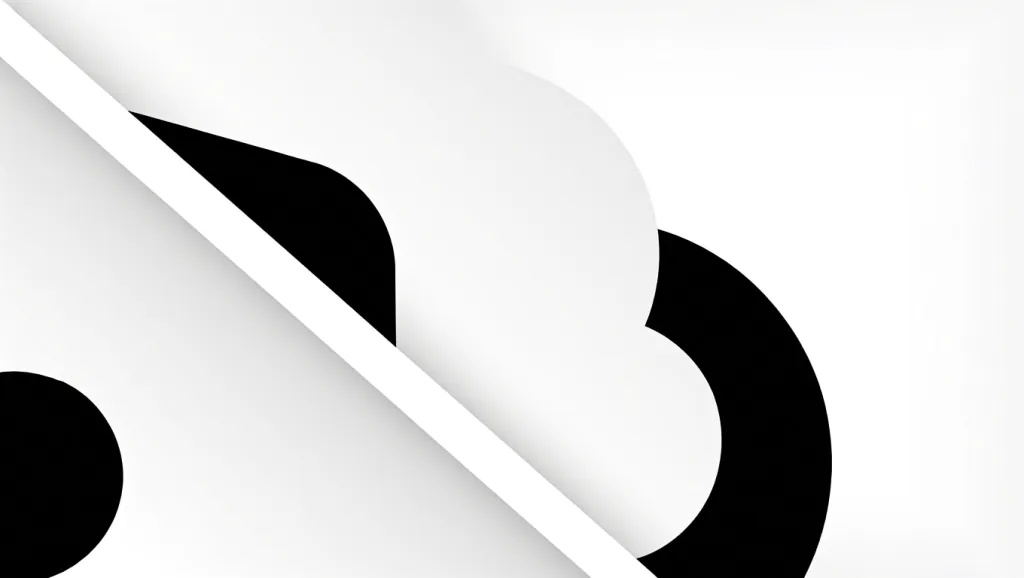 Abstract curved black and white shapes