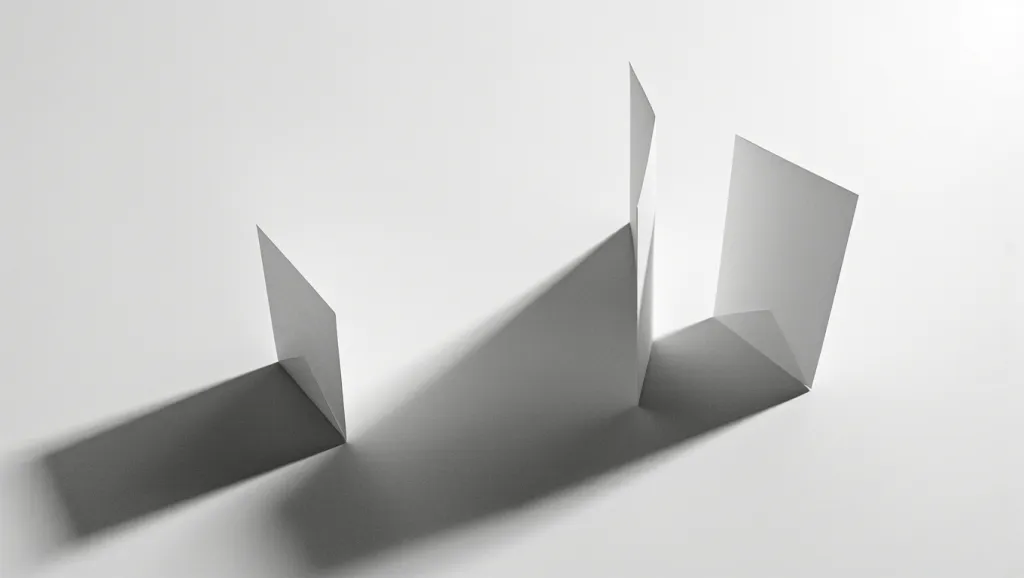 Abstract geometric white shapes