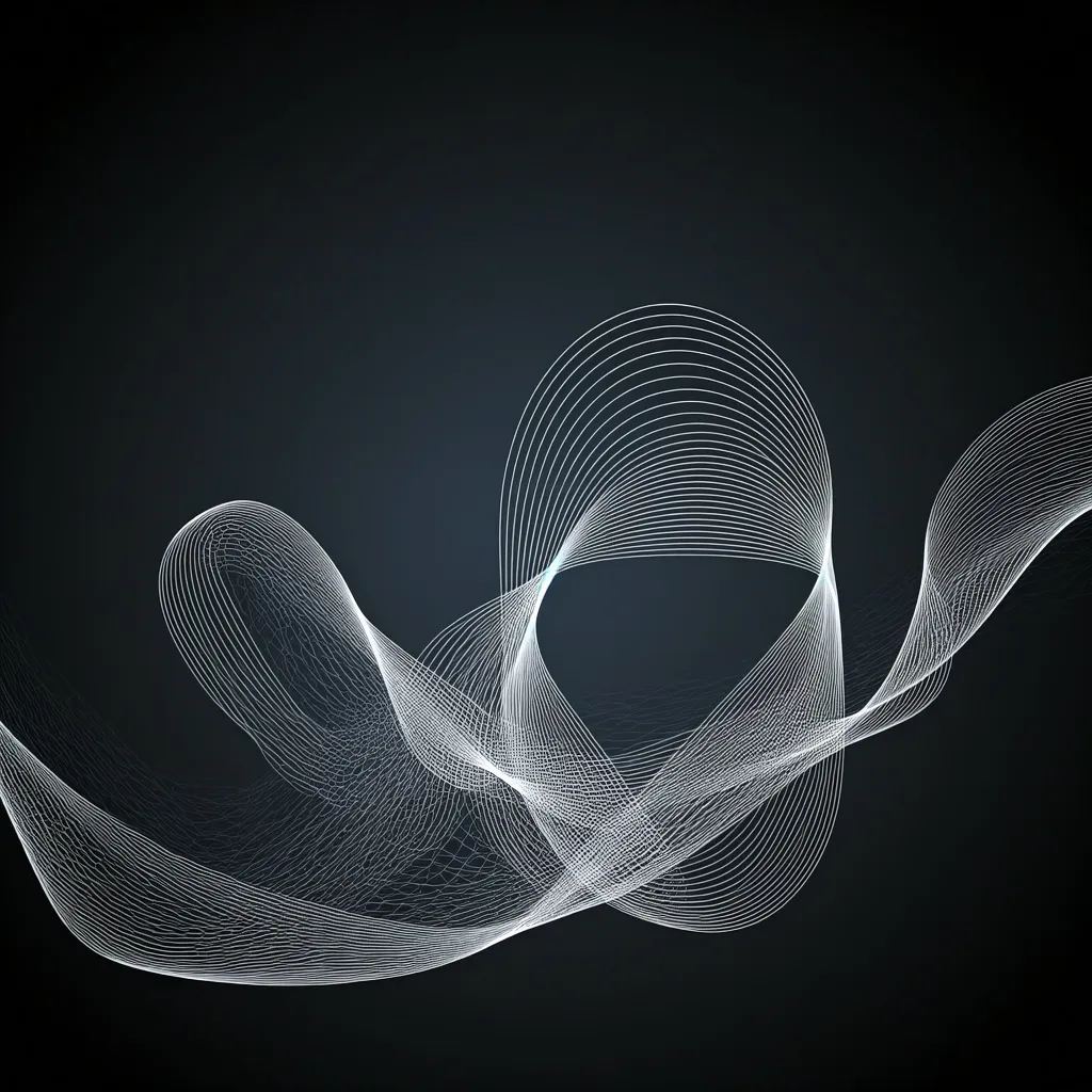 Abstract white wave lines