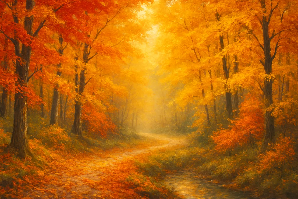 Autumn forest path
