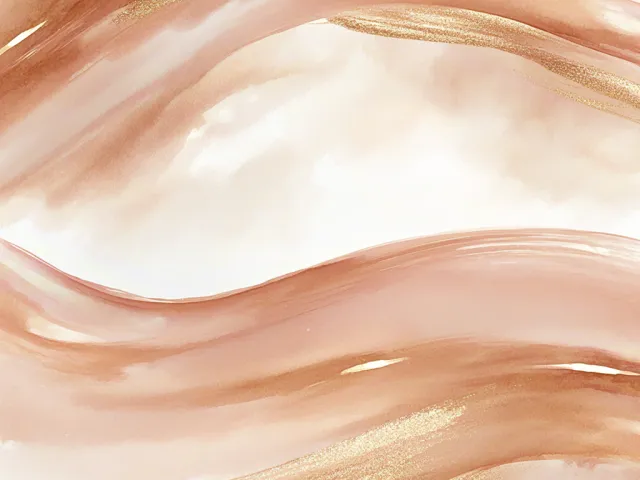 Flowing marble texture in warm beige and soft gold tones.