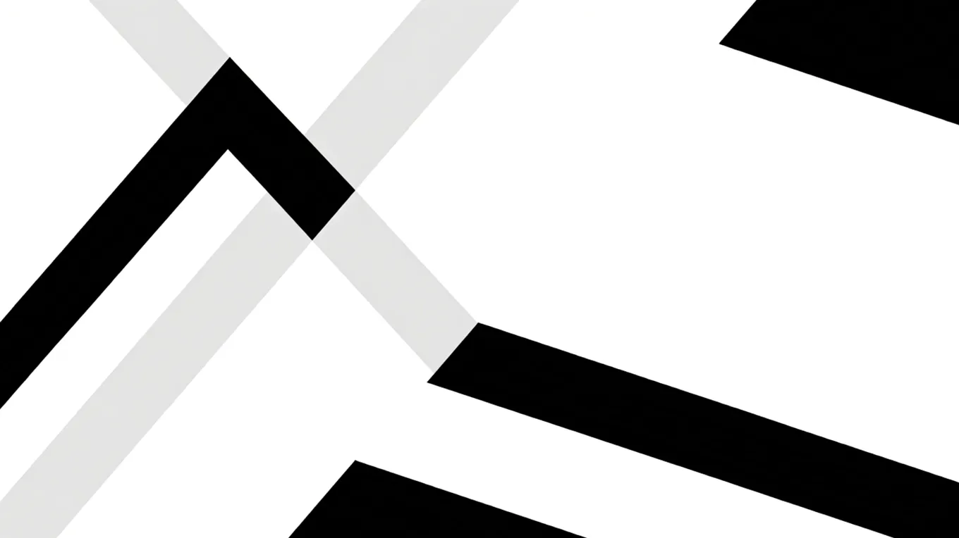 Bold black geometric shapes on white background creating modern pattern.