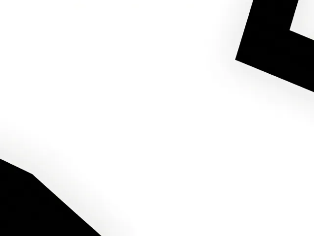 Black angular shapes on white background forming minimal abstract design.