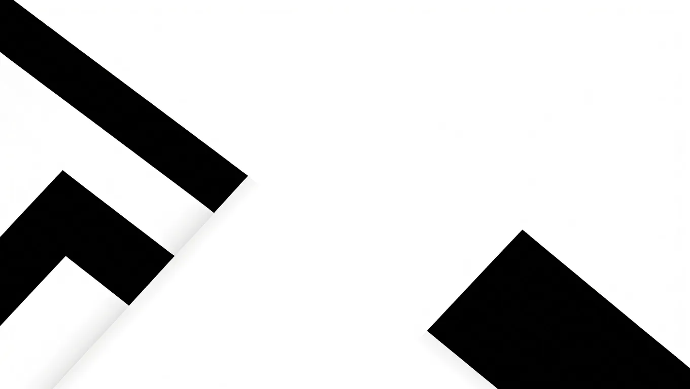 Sharp black geometric lines on clean white minimalist background.