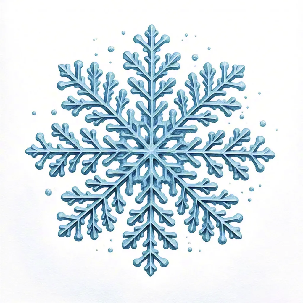 Blue Snowflake Watercolor Illustration