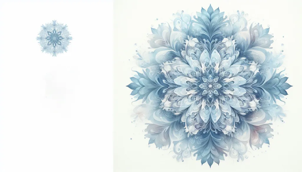 Blue watercolor snowflake illustration