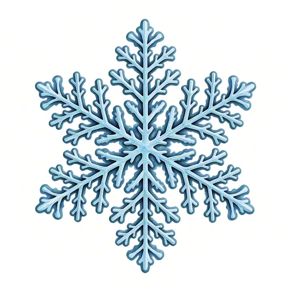 Blue watercolor snowflake illustration