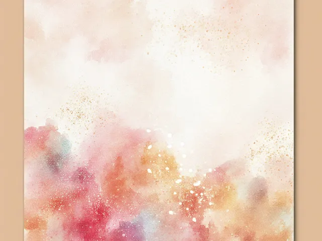 Soft blush pink watercolor splash with subtle gradient.