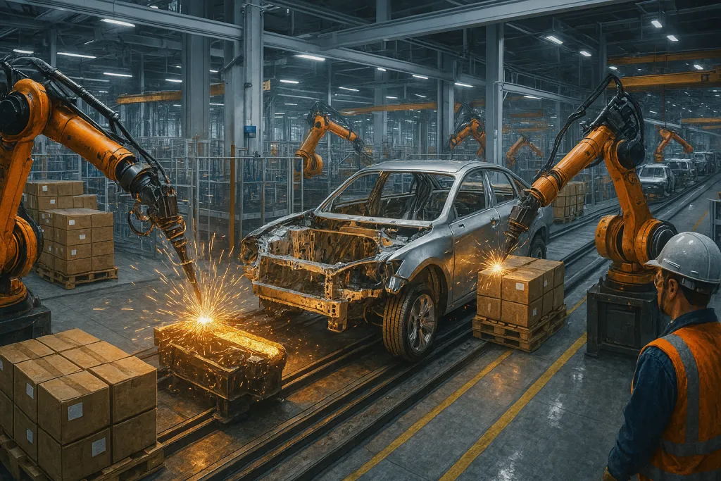 Car factory robotic line