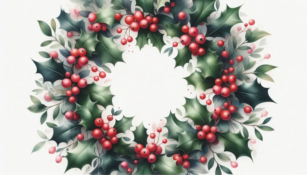 Christmas Berry Wreath Illustration