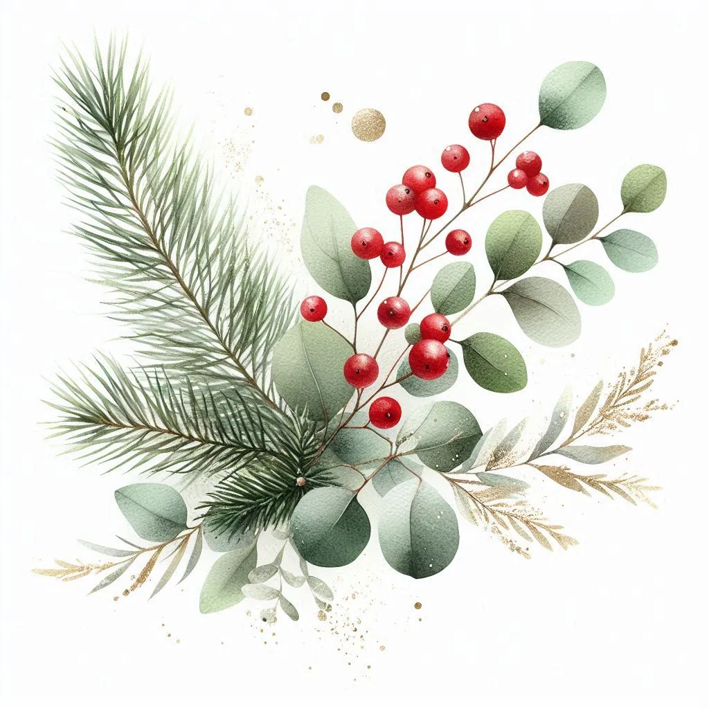 Christmas Botanical Eucalyptus and Berries
