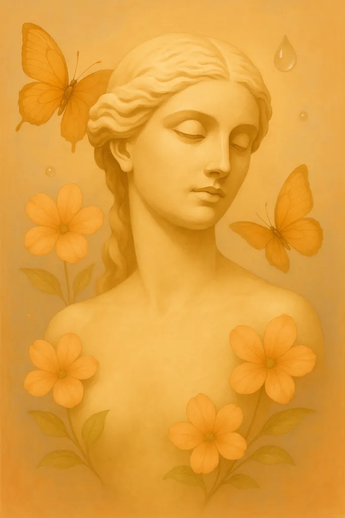 Classic beauty bust with butterflies || AI: ChatGPT