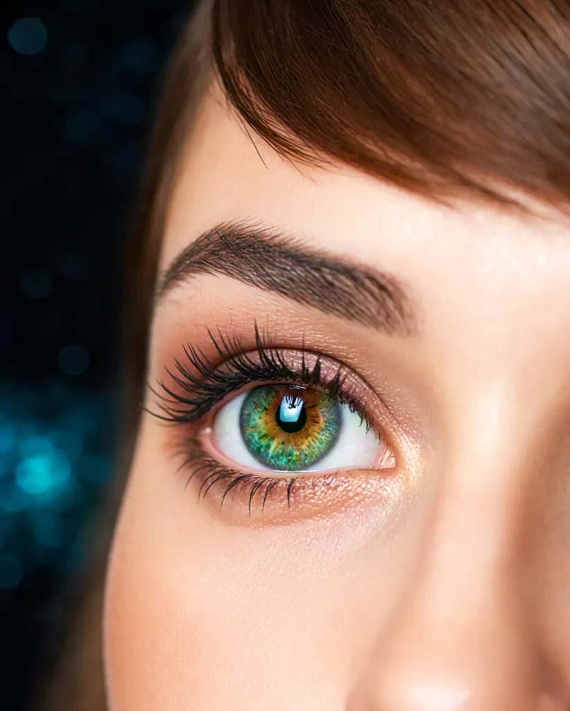 Close-up of green female eye