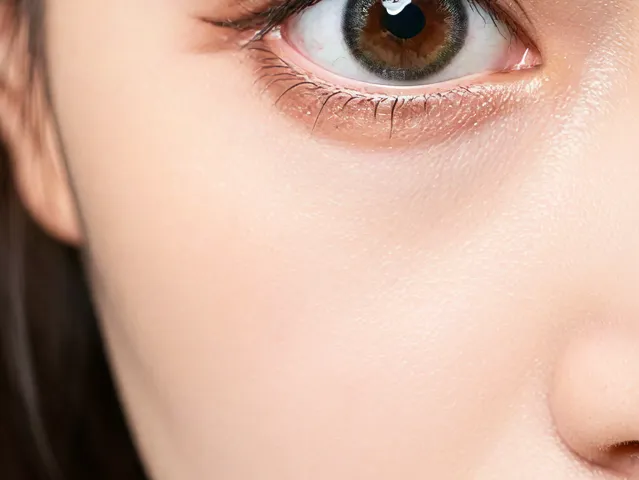 Detailed macro of woman’s eye and face