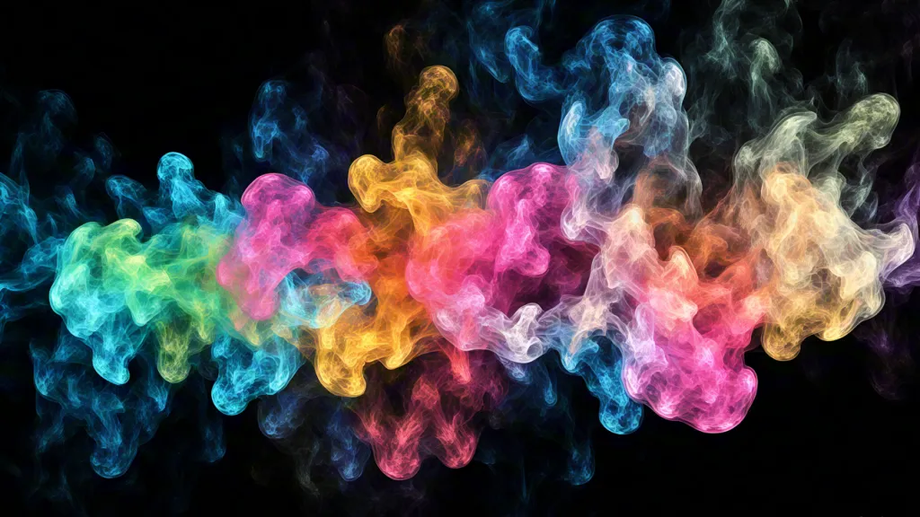 Colorful smoke effect illustration