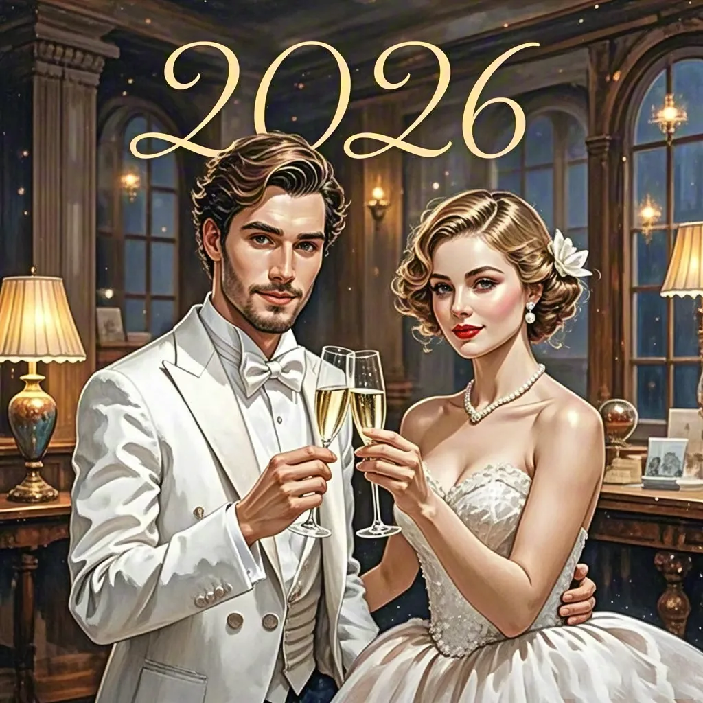 Couple Toasting to 2026