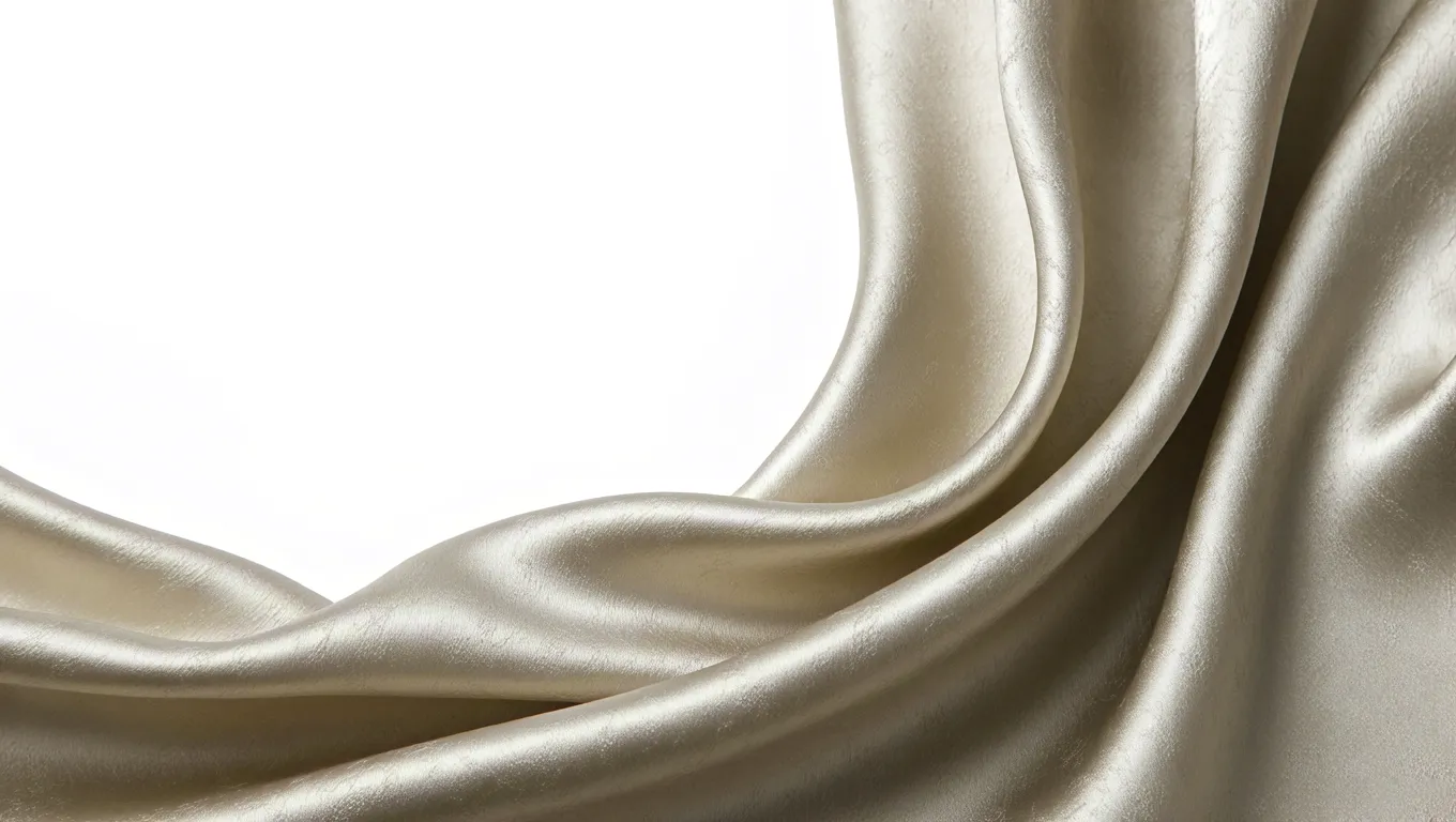 Elegant satin folds in soft beige color