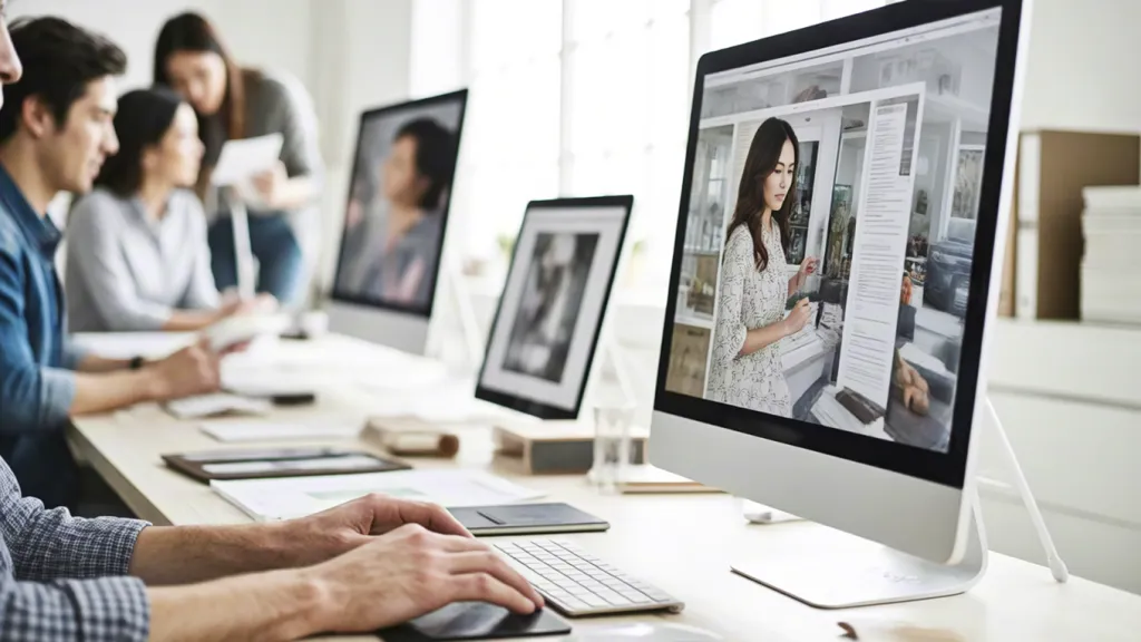 Creative team working on design project