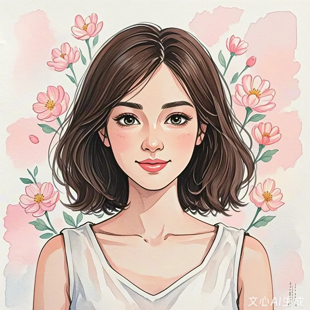 Cute beauty portrait illustration