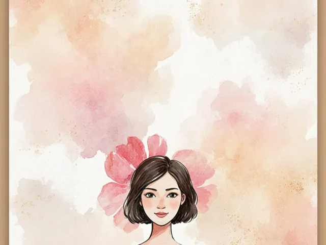 Soft watercolor portrait with background