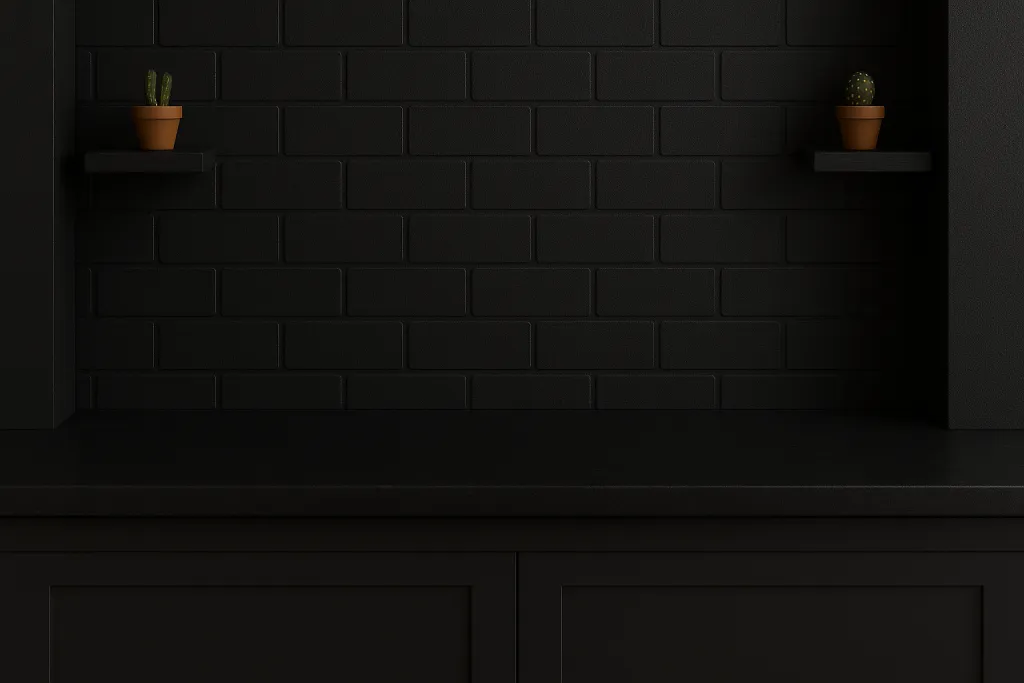 Dark shelf wall mockup