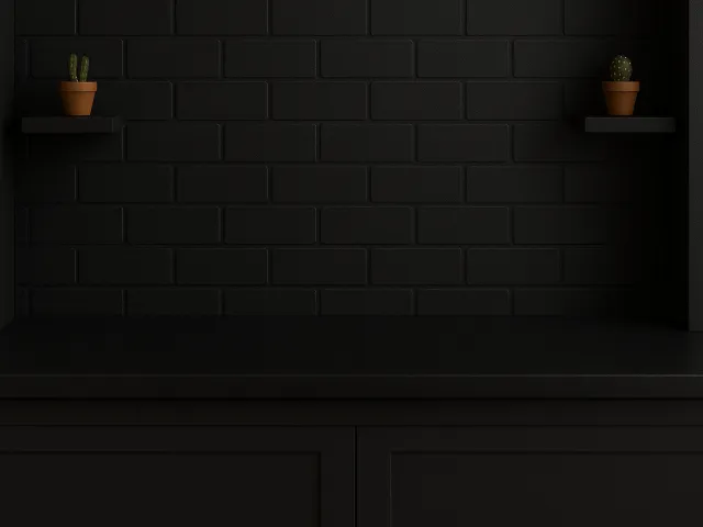 minimalist black shelf wall background for mockups