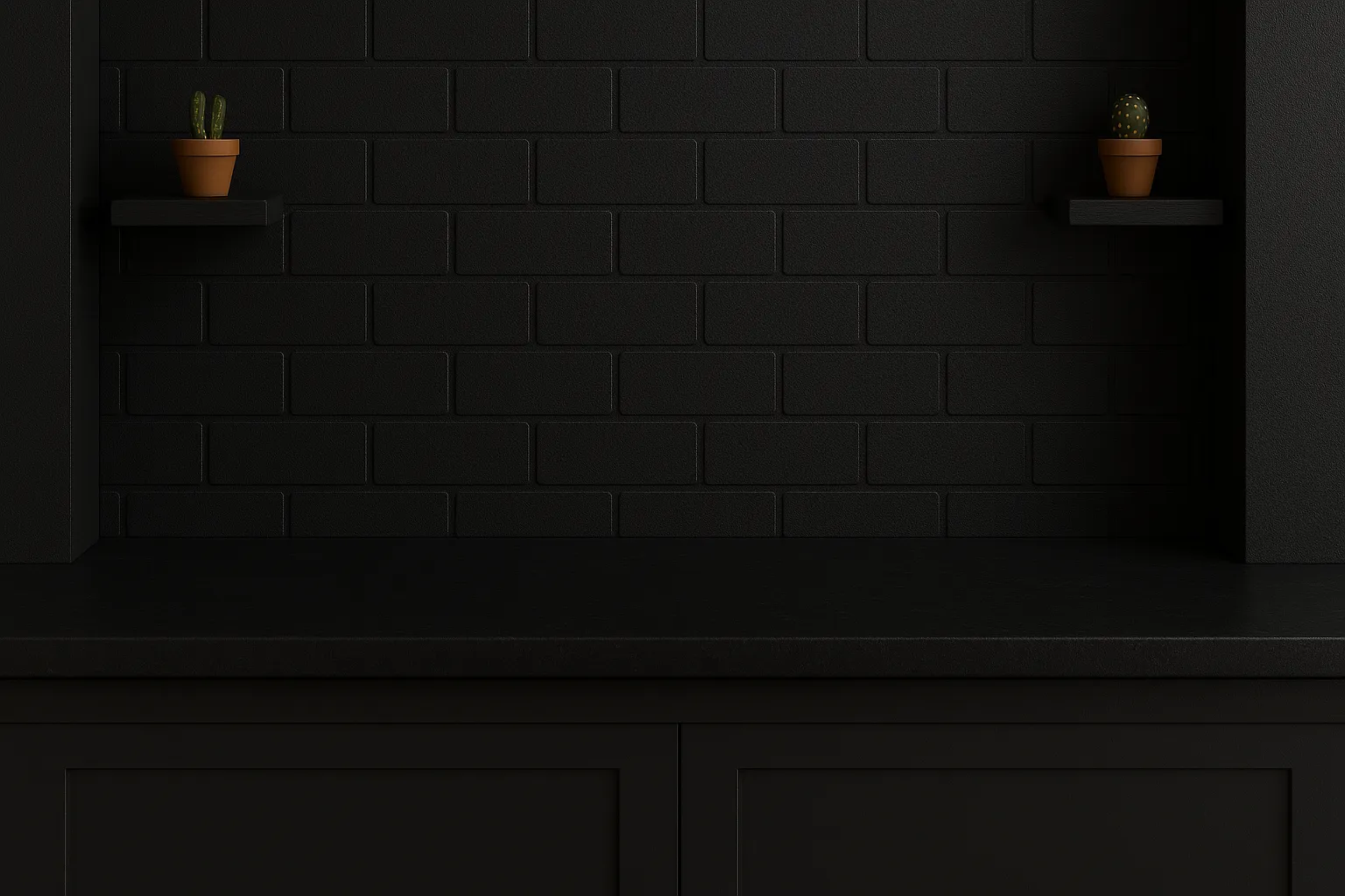 minimalist black shelf wall background for mockups