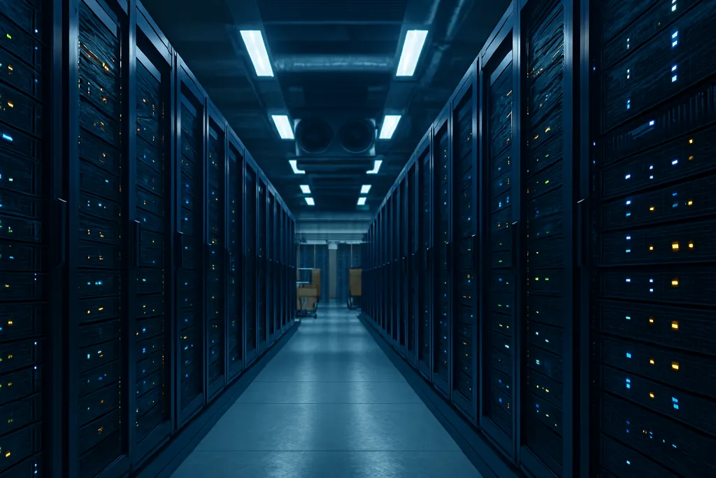 Data center corridor || photo ai