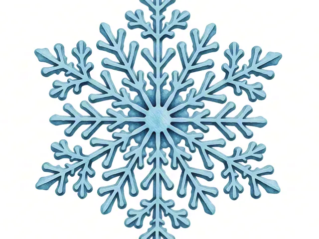 artistic blue snowflake with symmetrical winter pattern