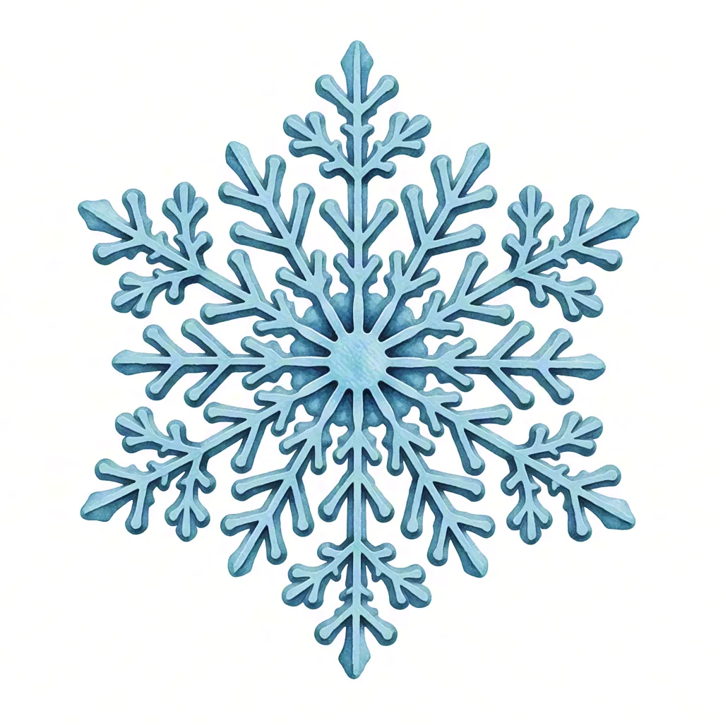 Detailed Blue Snowflake Illustration