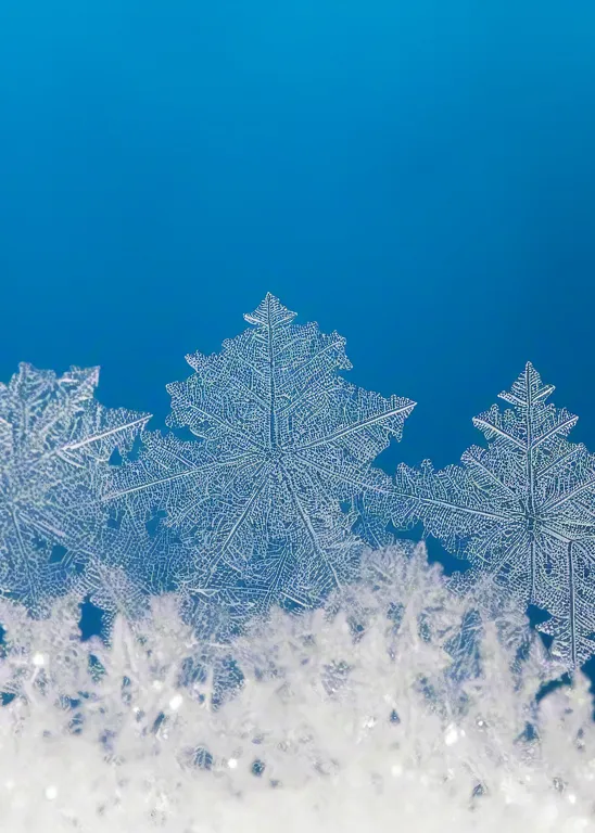 Detailed ice crystal snowflake pattern