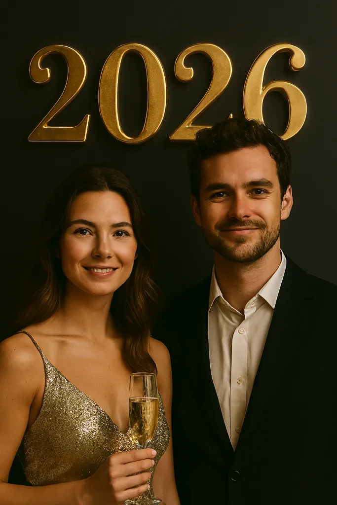 Elegant Couple New Year 2026 Portrait