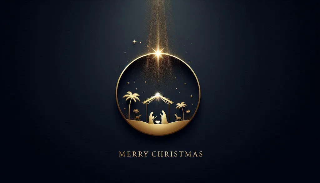 Elegant golden 2026 Christmas silhouette