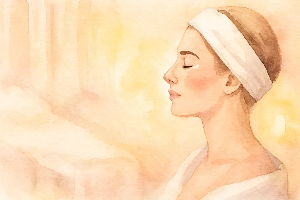 Elegant watercolor spa portrait