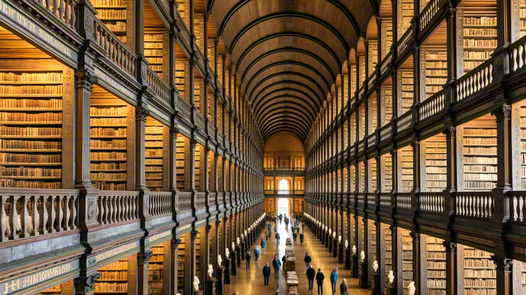 Empty corridor library lights || ai ernie