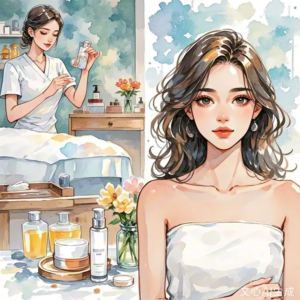 Facial cleansing session illustration