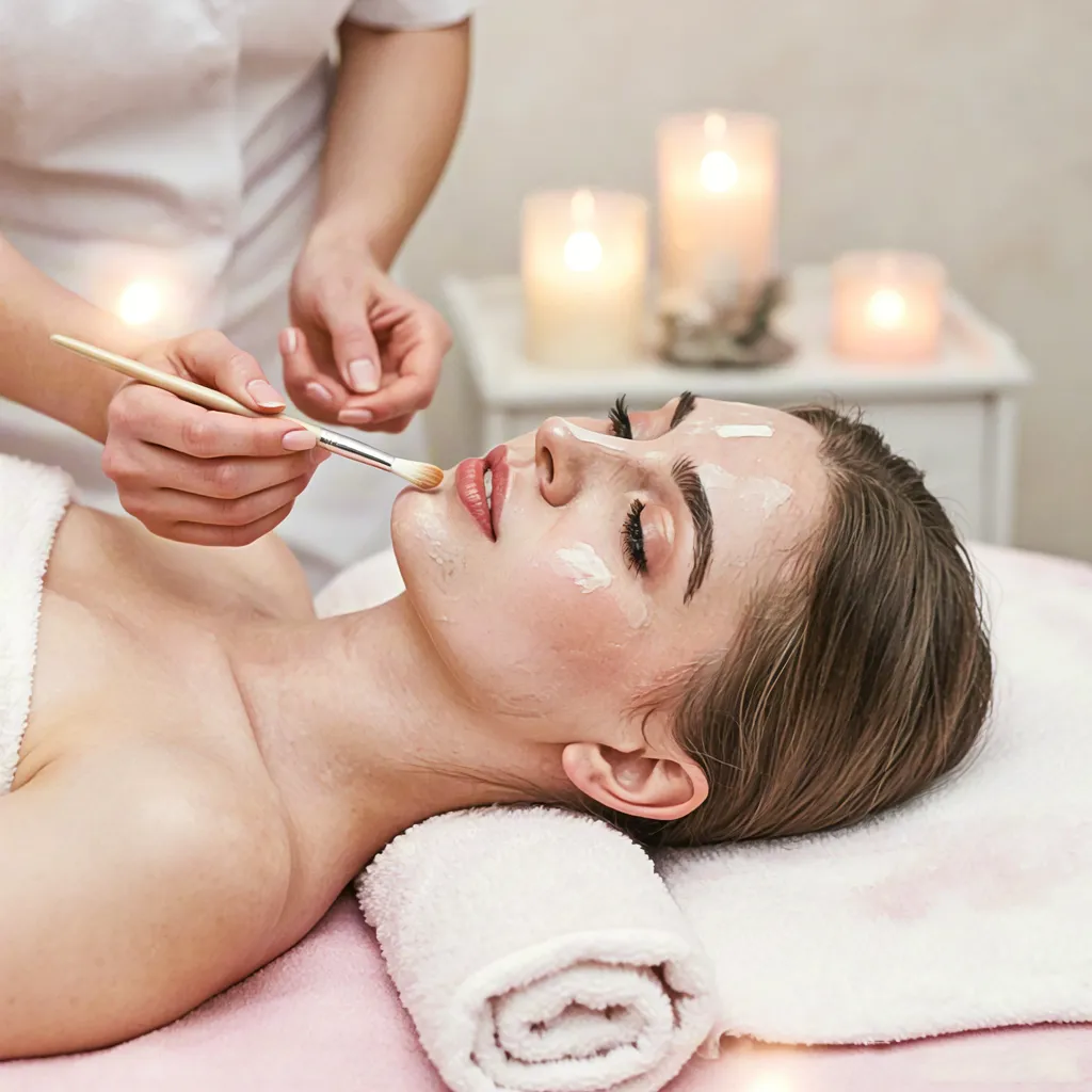 Facial massage in spa atmosphere