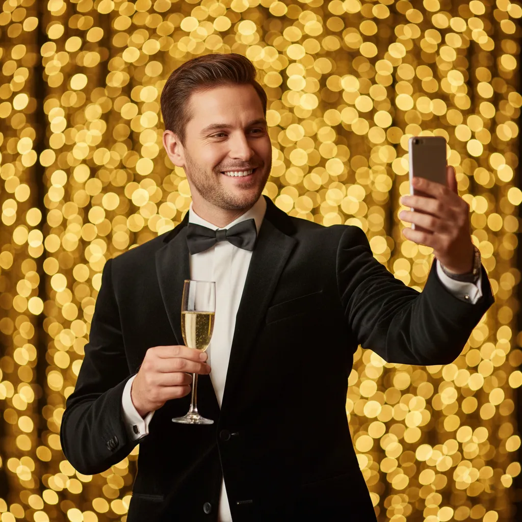 Festive Man Toasting Celebration