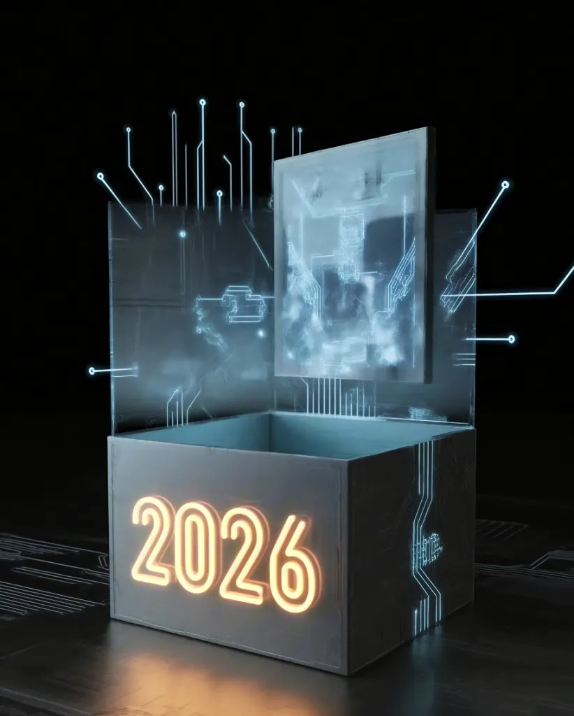 Futuristic 2026 Hologram Technology Box