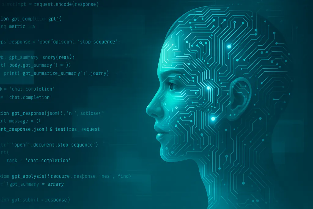 Futuristic cyber face profile