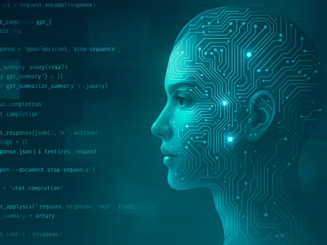 digital neon profile of a woman made of data lines