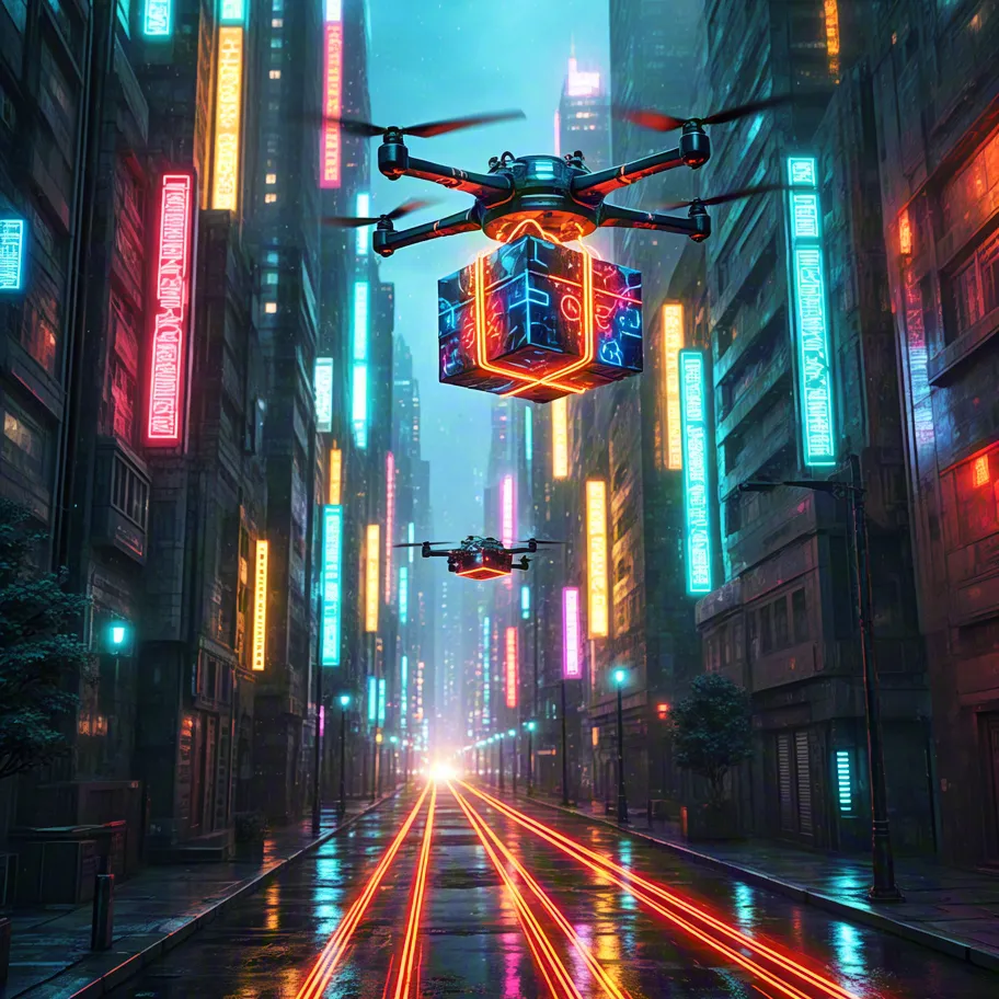 Futuristic Gift Delivery Drone