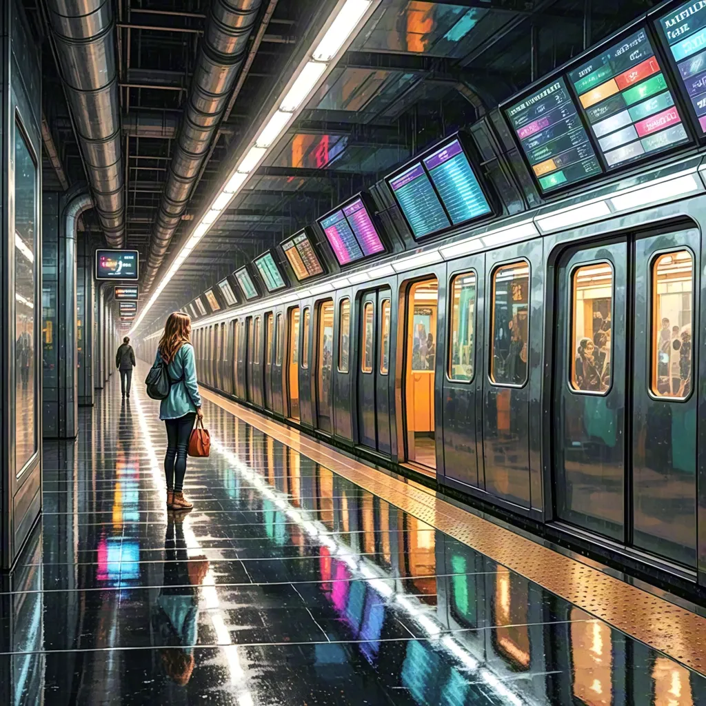 Futuristic subway station — sci-fi environment