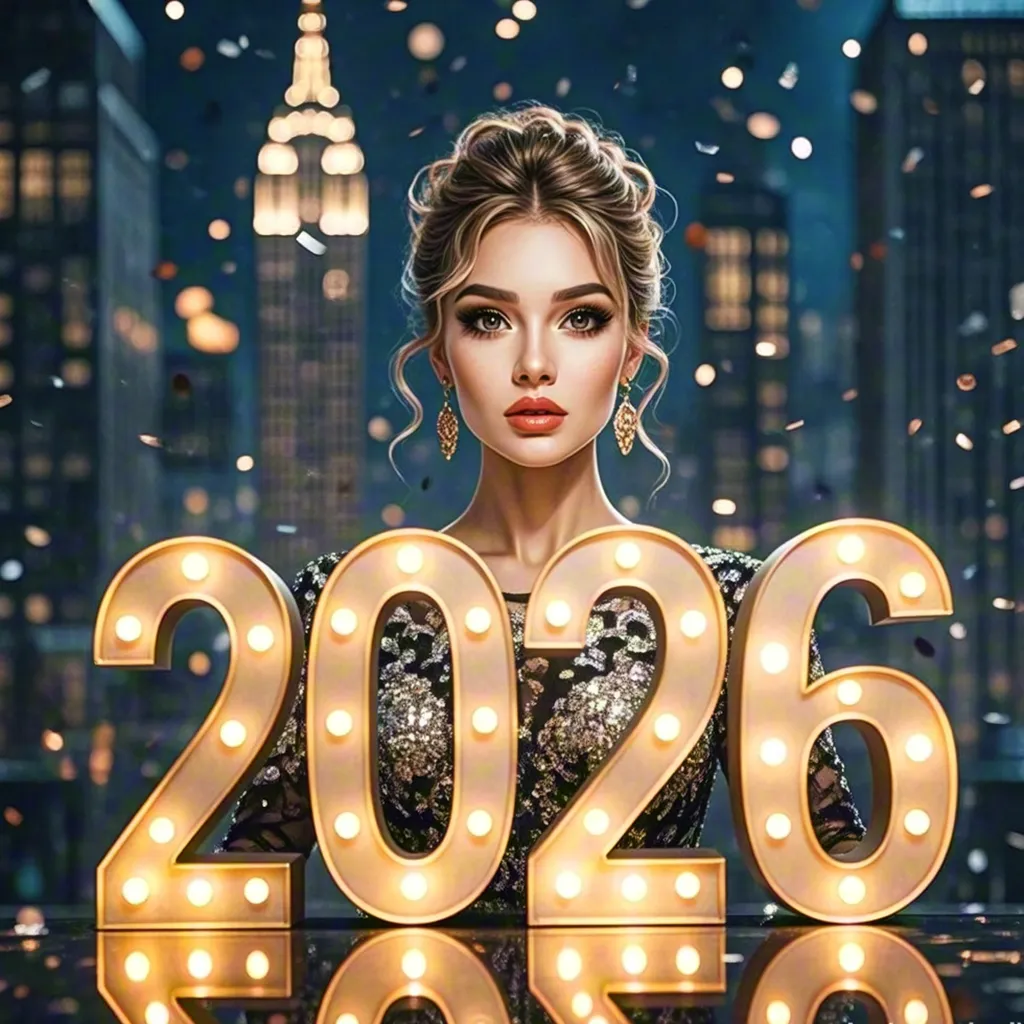 Glamorous Woman New Year Portrait