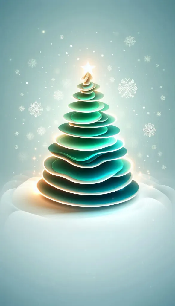 Glowing Neon Christmas Tree Illustration