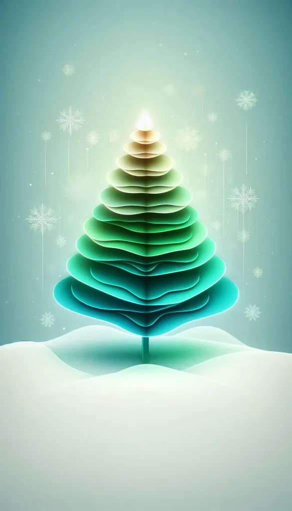 Glowing Neon Christmas Tree Illustration