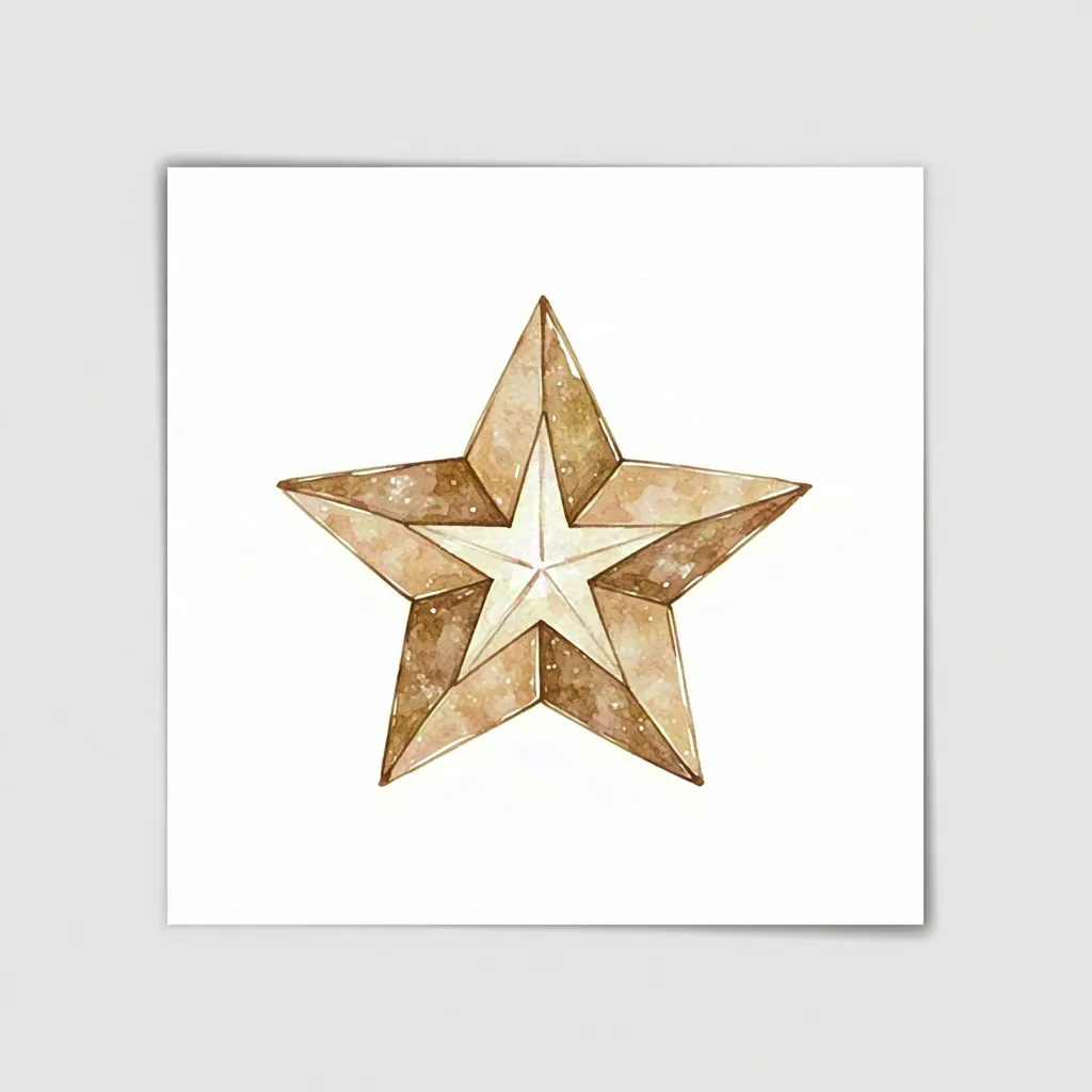 Gold Wooden Star Illustration