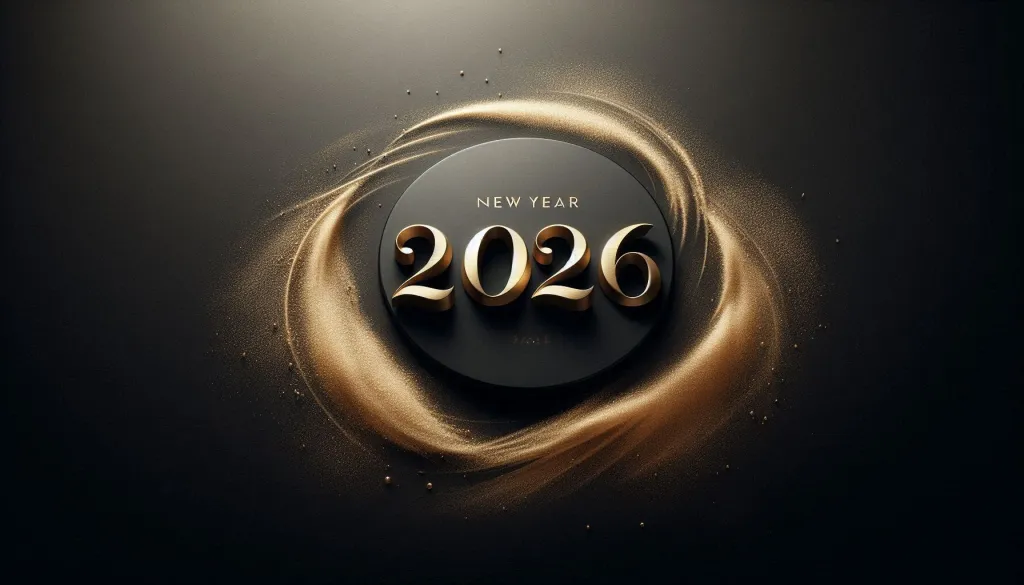 Golden 2026 luxury New Year emblem